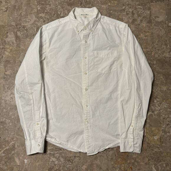 Alex Mill Shirt Mens Small White Wash & Go Long Sleeve Button Twill Huckberry - Picture 2 of 14